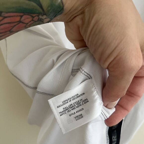 COOLIBAR Coolibar Men's Hightide Short Sleeve Swim Shirt UPF 50+, White- XL - Picture 10 of 10